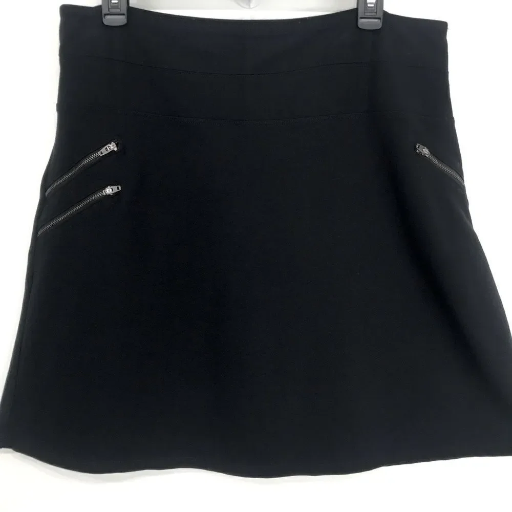 Athleta Black Triple Pocket Zipper Athleisure Athletic Casual Sporty Skirt